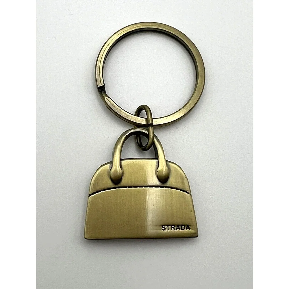 Vintage Strada Gold Toned Key Chain Purse Shape 1